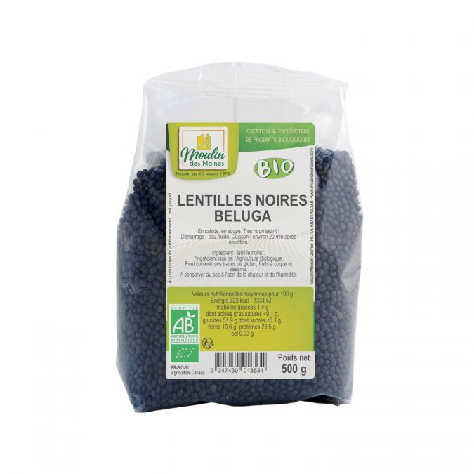Lentilles noires Beluga bio - 500g