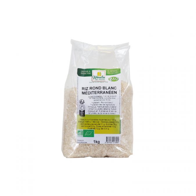 Riz rond blanc de méditerranée bio - 1kg