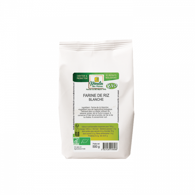 Farine de riz blanc meule de pierre bio - 500g