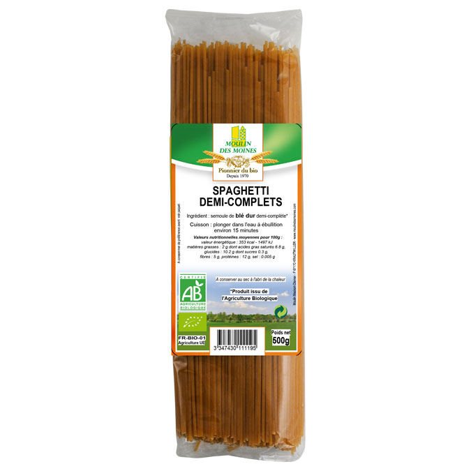 Spaghetti demi-complets bio - 500g